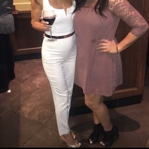 All white BEBE jumpsuit